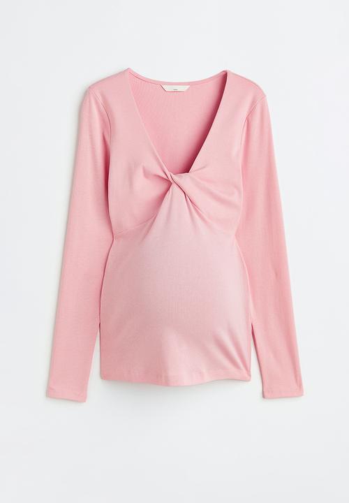 H&M - Mama knot-detail top - pink