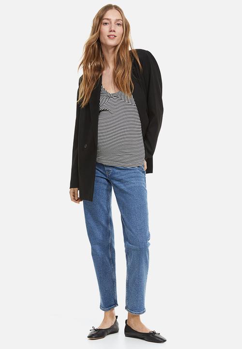 H&M - Mama knot-detail top - black/striped