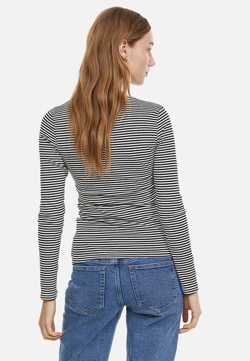 H&M - Mama knot-detail top - black/striped