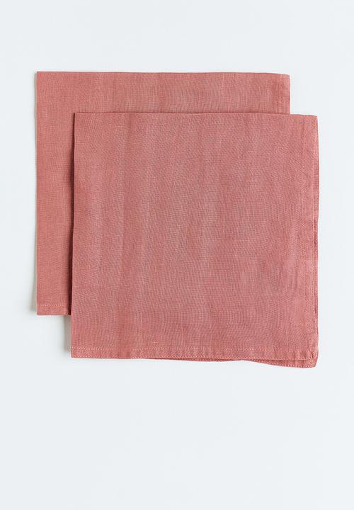 H&M - 2-pack linen napkins - dark old rose
