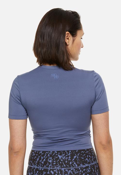 H&M - Drymove™ cropped sports top - pigeon blue