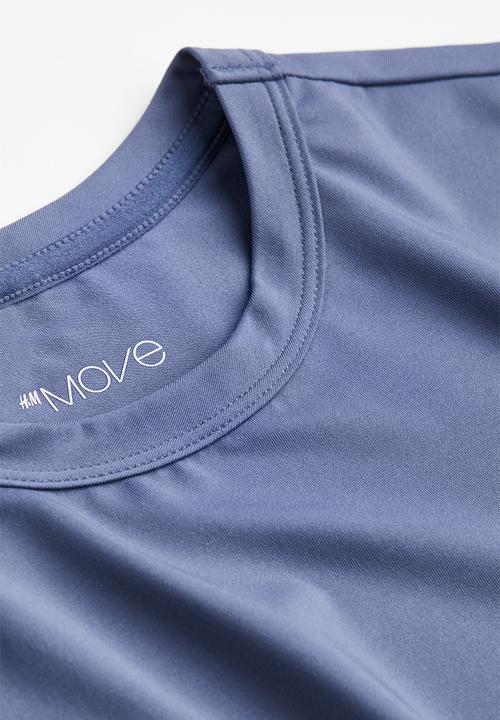 H&M - Drymove™ cropped sports top - pigeon blue