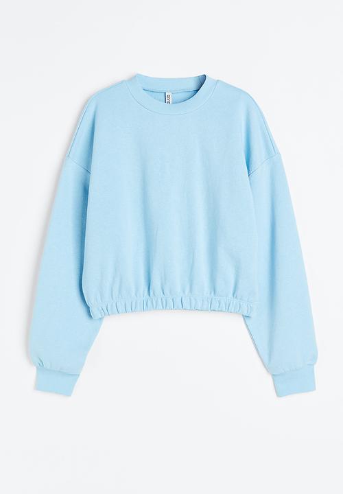 H&M - Cropped sweatshirt - light blue