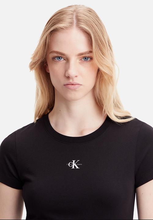 Calvin Klein - Micro monologo slim fit tee - ck black
