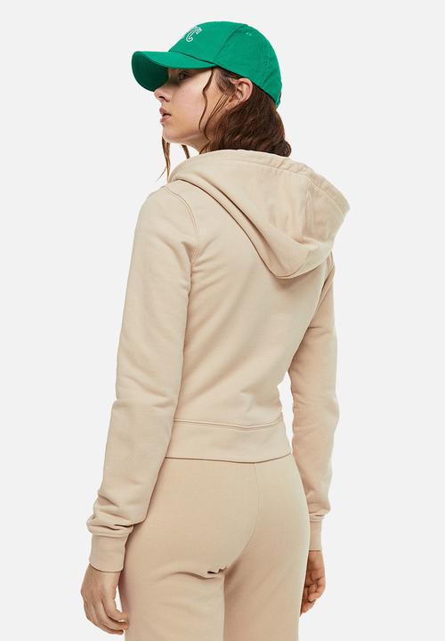 H&M - Fitted zip-through hoodie - beige