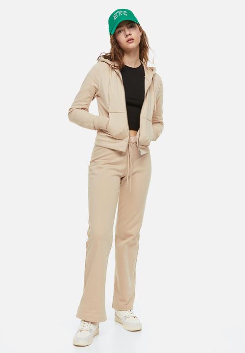 H&M - Fitted zip-through hoodie - beige