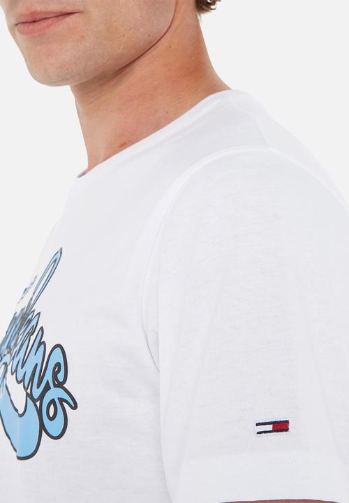 Tommy Hilfiger - Regular college pop text tee - white