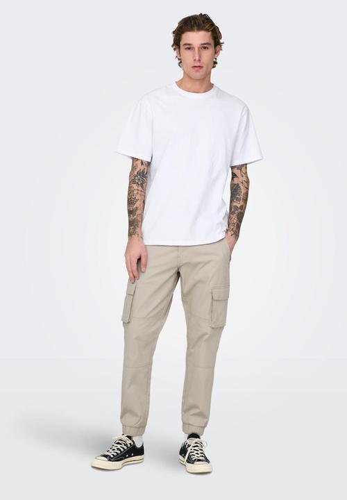 Only & Sons - Cam stage cargo cuff - stone