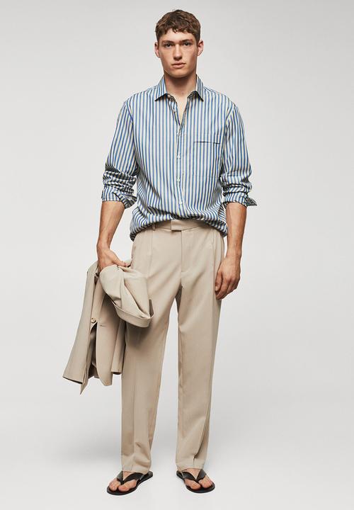 MANGO - Shirt inca - light pastel blue
