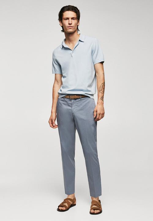 MANGO - Trousers yeco - medium blue
