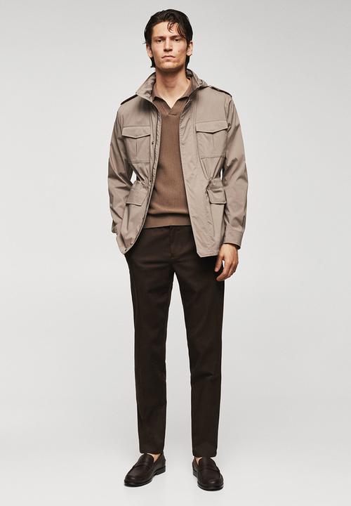 MANGO - Jacket gaza - light pastel brown