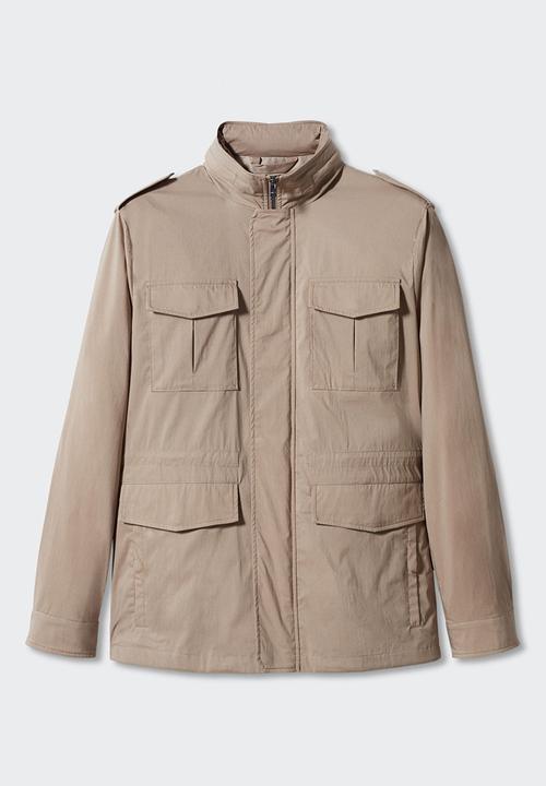 MANGO - Jacket gaza - light pastel brown