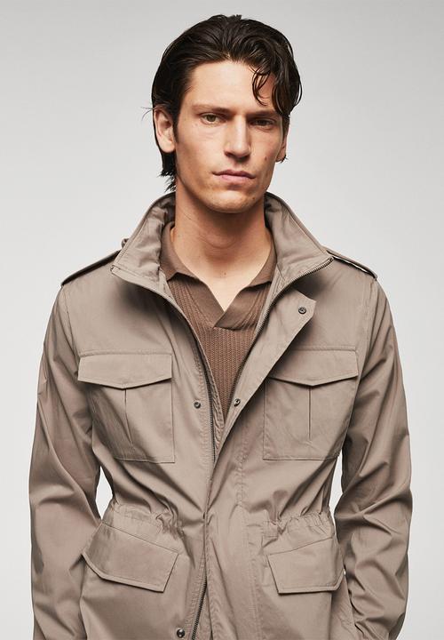 MANGO - Jacket gaza - light pastel brown