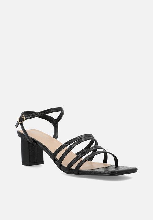 edit - Lena anklestrap block heel - black