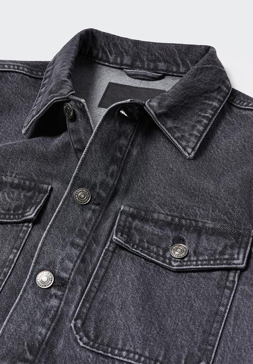 MANGO - Jacket henry - open grey