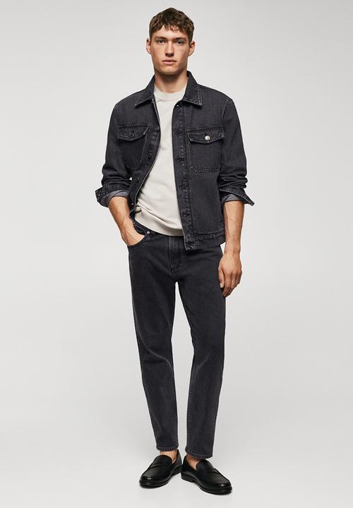 MANGO - Jacket henry - open grey