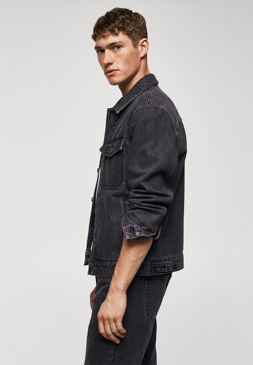 MANGO - Jacket henry - open grey