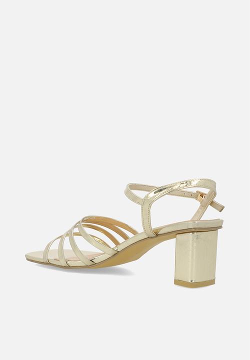 edit - Lena anklestrap block heel - gold