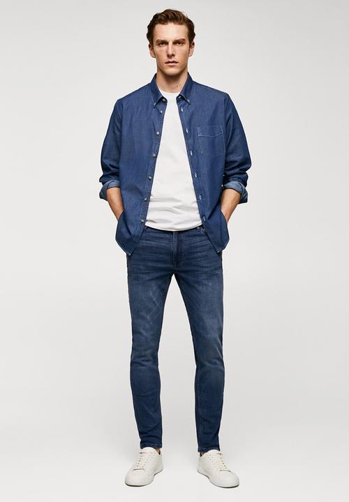 MANGO - Jeans jude - open blue