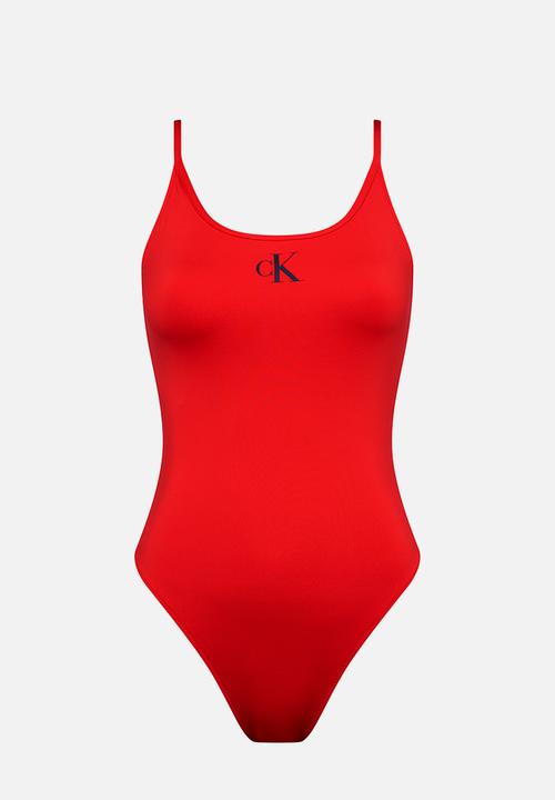 Calvin Klein - Scoop back one piece - cajun red