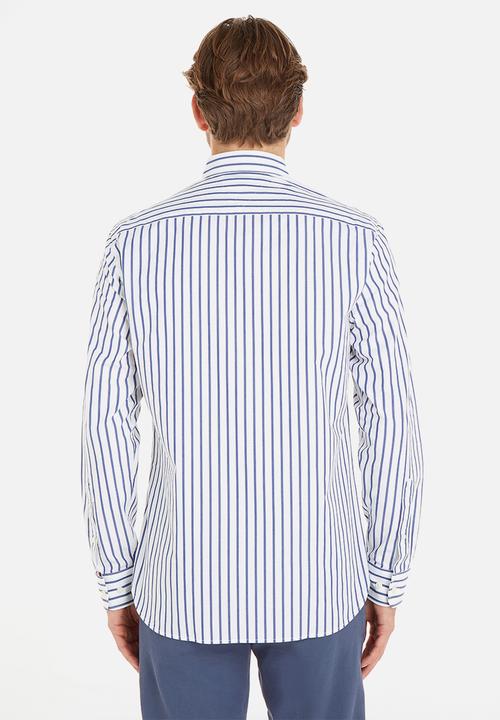 Tommy Hilfiger - Multi stripe rf shirt - light blue & white 