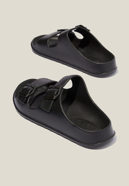 Cotton On - Bronte double buckle slide - black