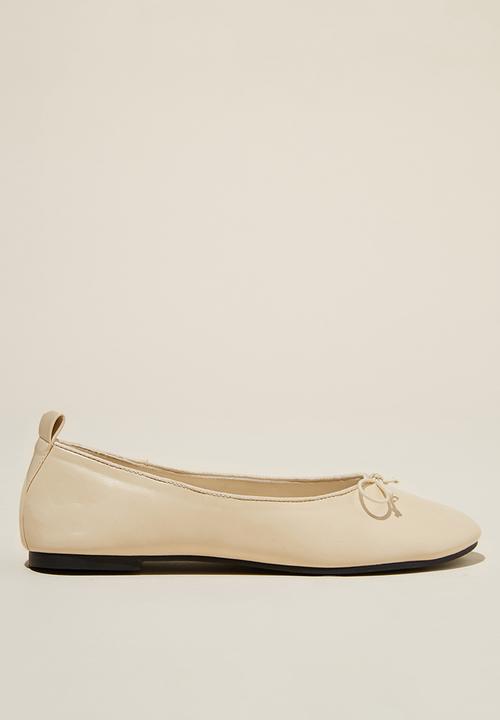 Cotton On - Emily bow ballerina - bone
