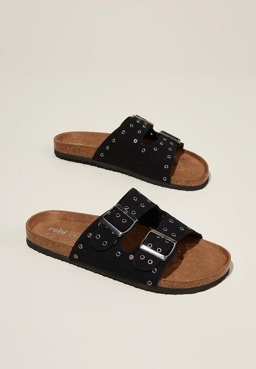 Cotton On - Rex double buckle hardware slide - black micro