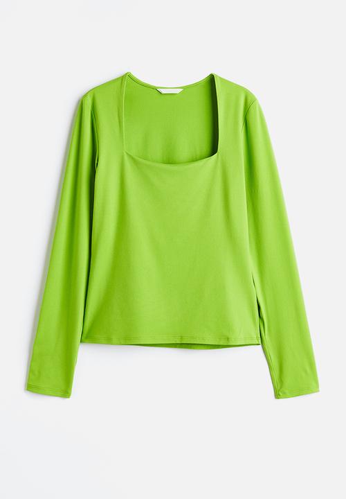 H&M - Long-sleeved jersey top - green