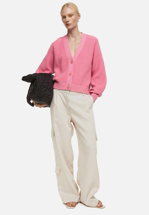 H&M - Rib-knit cardigan - pink