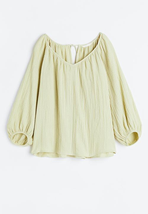 H&M - Crinkled blouse - green