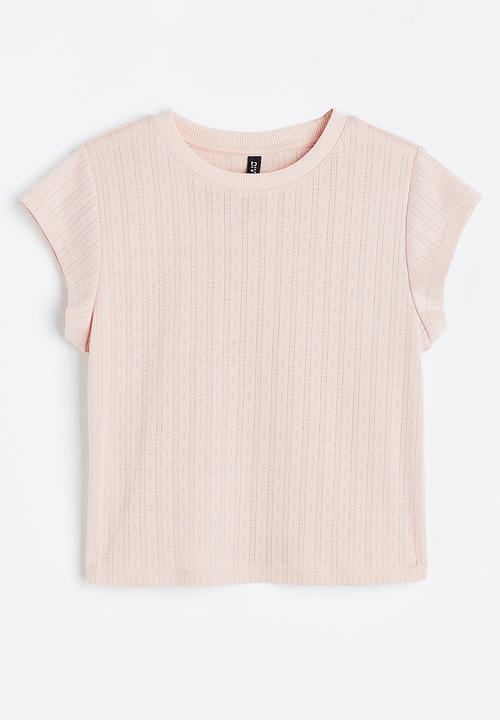 H&M - Pointelle jersey top - pink