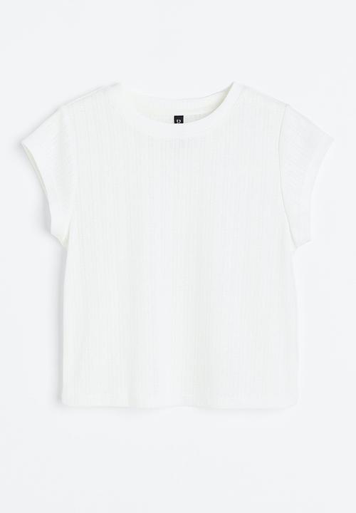 H&M - Pointelle jersey top - white