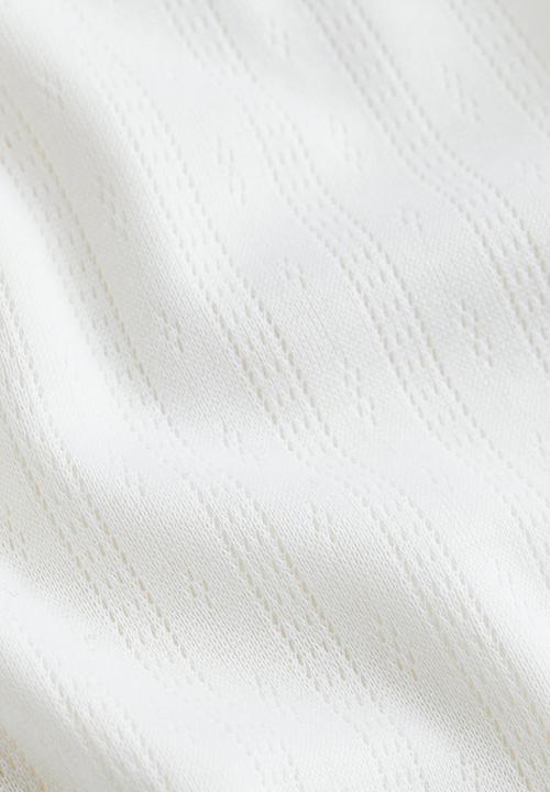 H&M - Pointelle jersey top - white