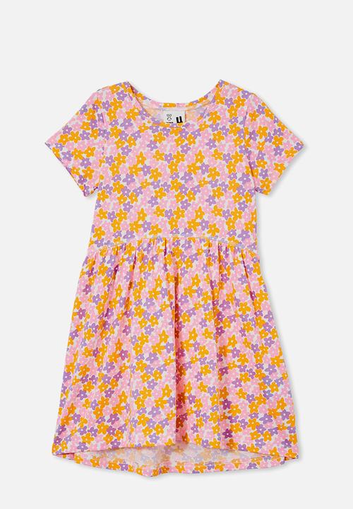 Cotton On - Freya short sleeve dress - chameleon/ditsy floral