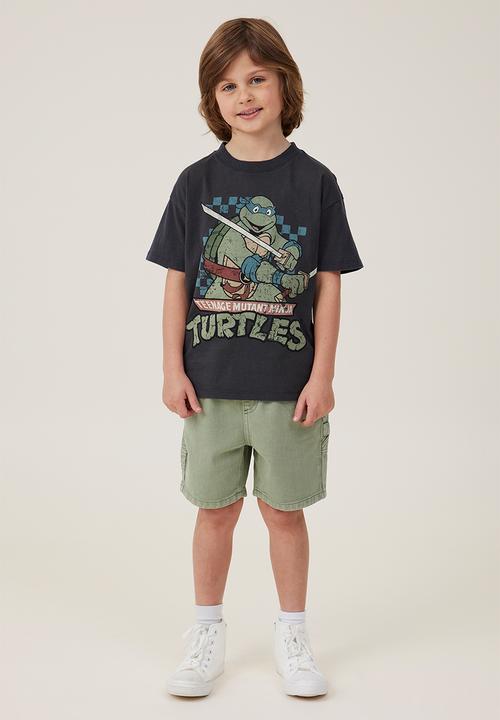Cotton On - License drop shoulder short sleeve tee - lcn nic phantom wash/the turtles