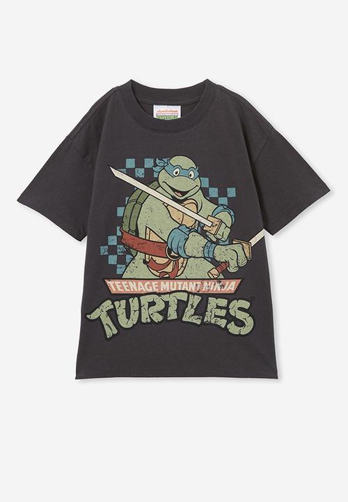 Cotton On - License drop shoulder short sleeve tee - lcn nic phantom wash/the turtles