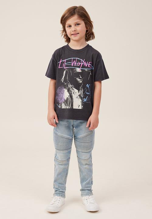 Cotton On - License drop shoulder short sleeve tee - lcn bra phantom/lil wayne