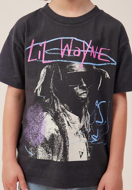 Cotton On - License drop shoulder short sleeve tee - lcn bra phantom/lil wayne
