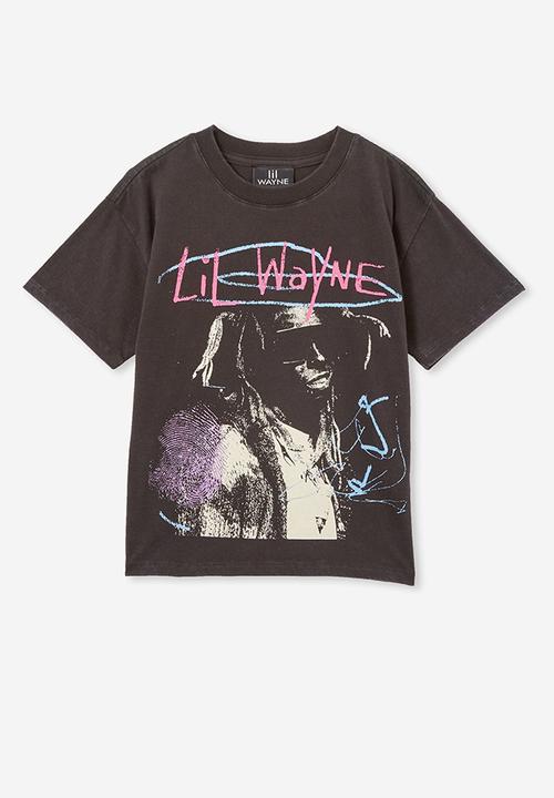 Cotton On - License drop shoulder short sleeve tee - lcn bra phantom/lil wayne