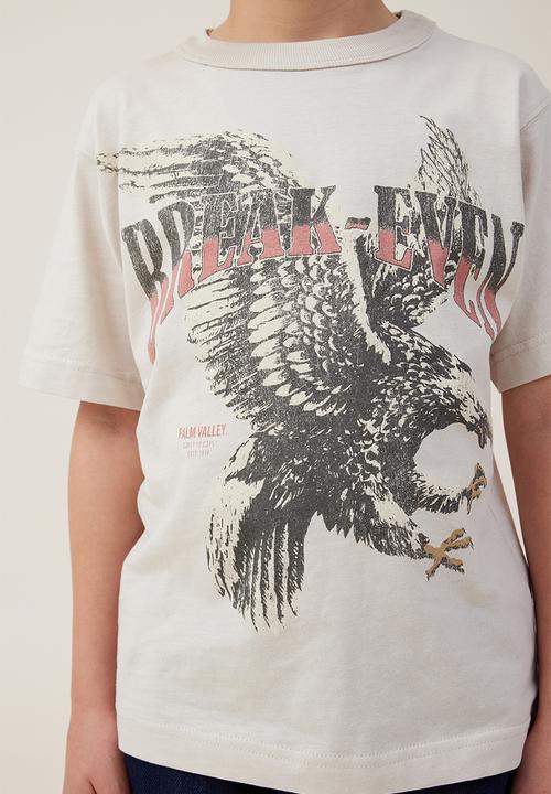 Cotton On - Jonny short sleeve print tee - rainy day/break-even eagle