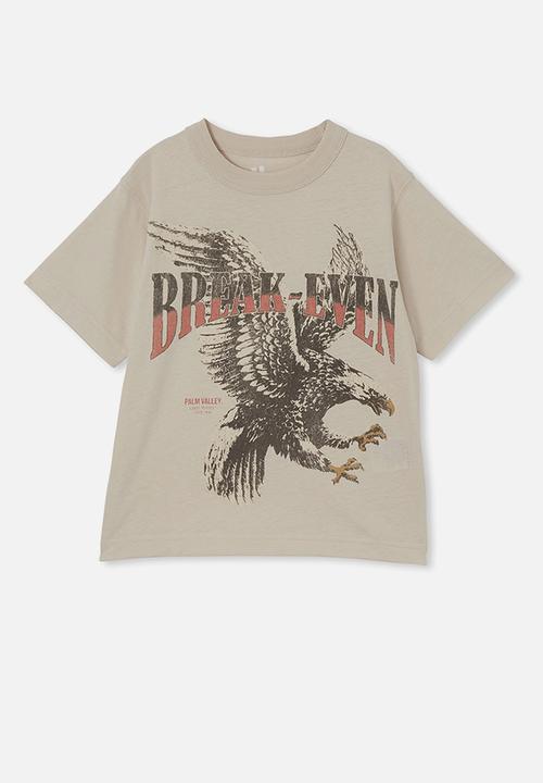 Cotton On - Jonny short sleeve print tee - rainy day/break-even eagle