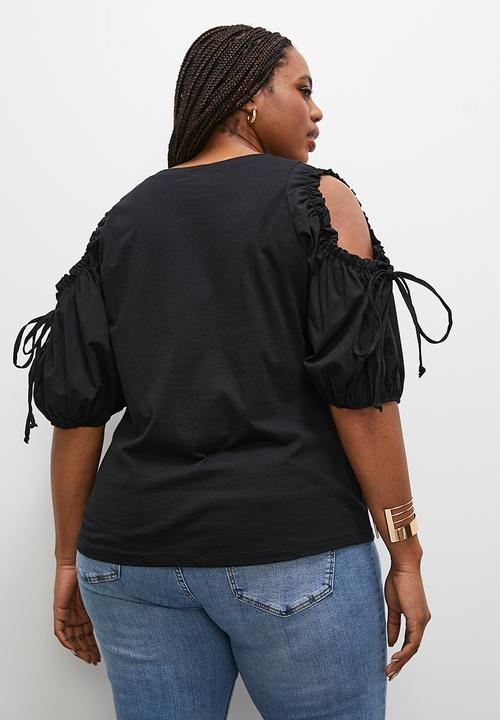 Superbalist - Contrast cut out tee - black