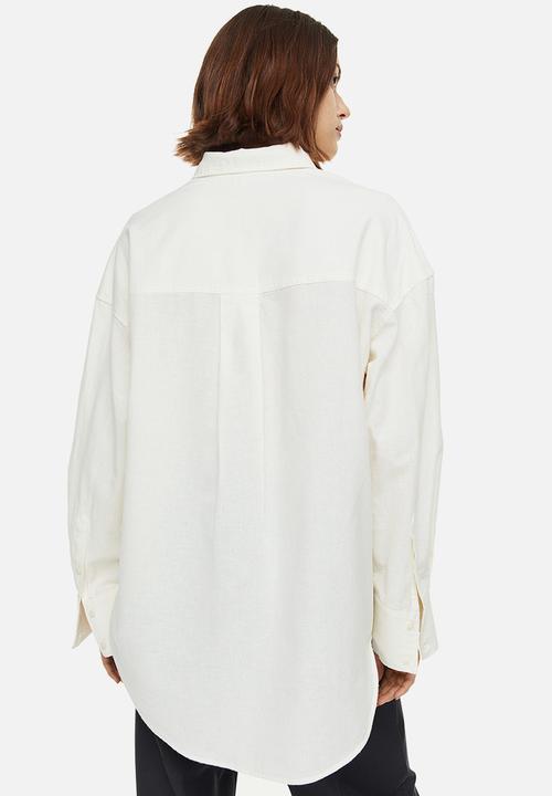 H&M - Embroidered shirt - cream