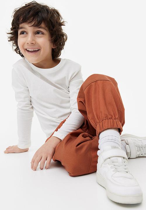 H&M - Loose fit cotton twill joggers - brown