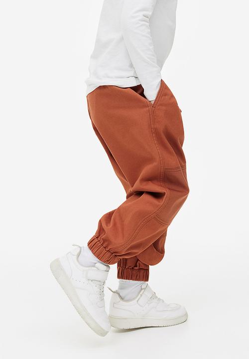 H&M - Loose fit cotton twill joggers - brown