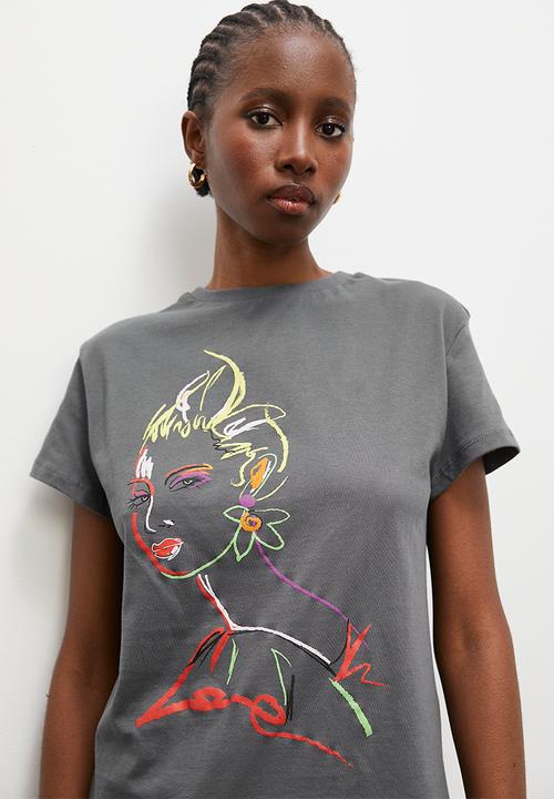 Superbalist - Graphic novelty tee - grey