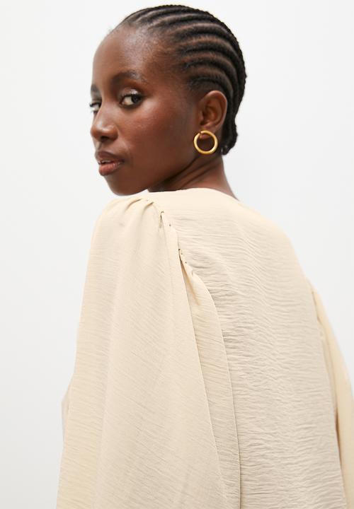 Superbalist - Balloon sleeve v-neck shell - perfectly pale