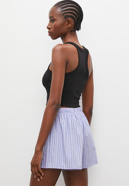 Superbalist - Easy fit woven sleep short - pink & blue stripe