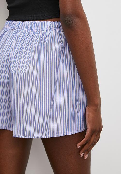 Superbalist - Easy fit woven sleep short - pink & blue stripe